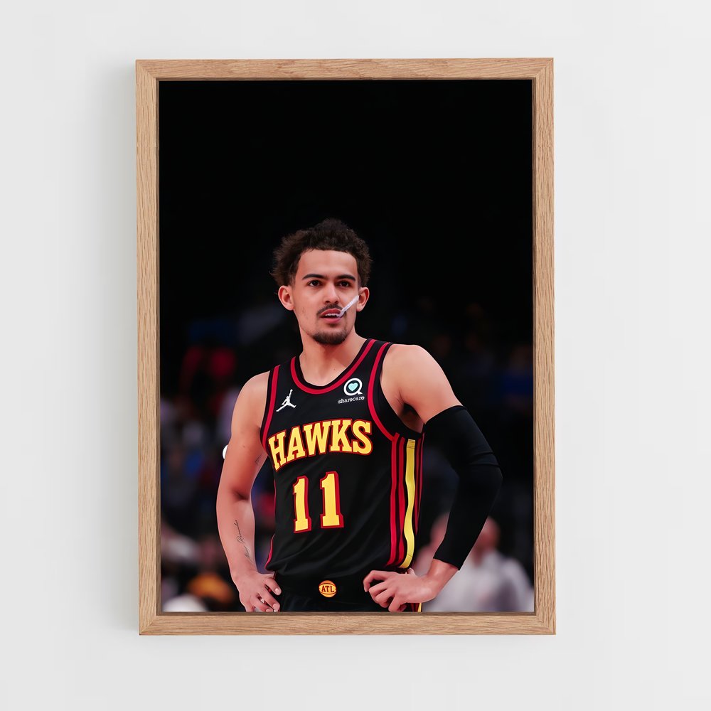 Poster Trae Young en Action – affiche Basketball (vue 4)